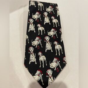 Holiday Dog Pattern Black Tie